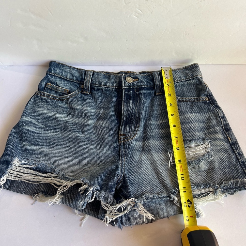 NOBO No Boundaries Cut-Off Short Women's 5 Blue High Rise Raw Hem Distressed